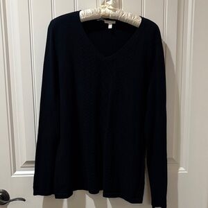 Talbots Classic Black V-Neck Sweater